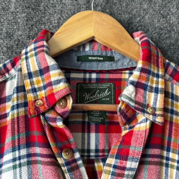 Woolrich Shirt Mens Medium Plaid Flannel Button Up Outdoor Long Sleeve Classic - Picture 6 of 11